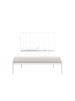 Dorel Home Giulia Modern Metal Double Bed Frame - White -Oleu Furniture Shop V9CRK SQ4 0000000013 WHITE SLd1