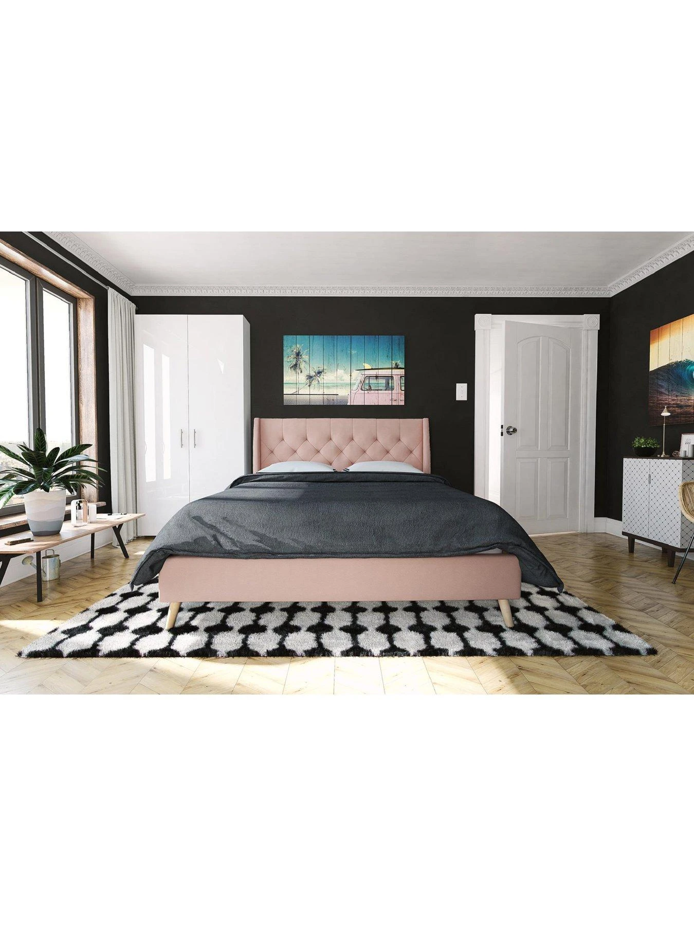 Dorel Home Thea Double Linen Bed 4 Dorel Home Thea Double Linen Bed - Image 2