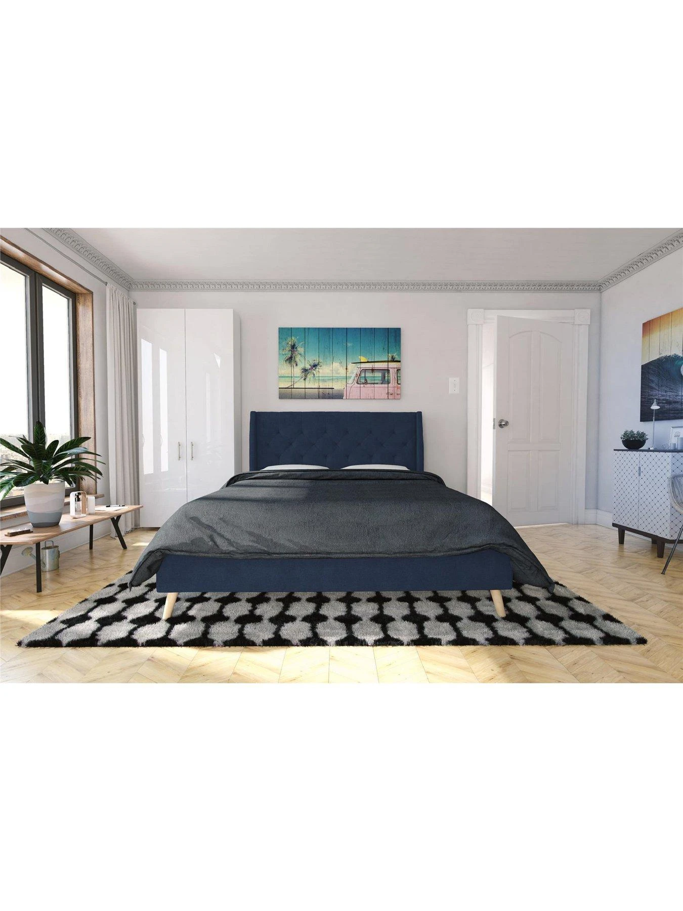 Dorel Home Thea King Linen Bed 4 Dorel Home Thea King Linen Bed - Image 2