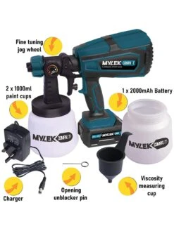 Mylek Compakt Cordless Paint Sprayer Kit 20V