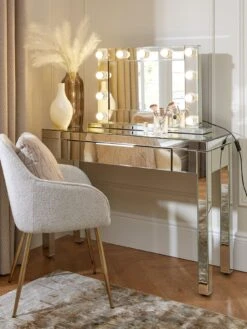 Rialto Mirrored Dressing Table With Lit Hollywood Mirror