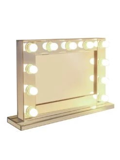 Rialto Mirrored Dressing Table With Lit Hollywood Mirror -Oleu Furniture Shop V9VB6 SQ4 0000002051 MIRROR SLd