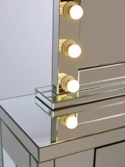 Rialto Mirrored Dressing Table With Lit Hollywood Mirror -Oleu Furniture Shop V9VB6 SQ6 0000002051 MIRROR SLd2