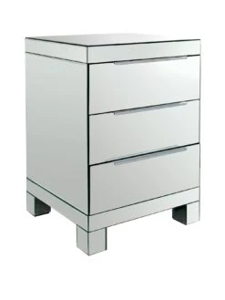 Rialto Mirrored 3 Drawer Bedside Chest -Oleu Furniture Shop V9VB8 SQ3 0000002051 MIRROR SLa