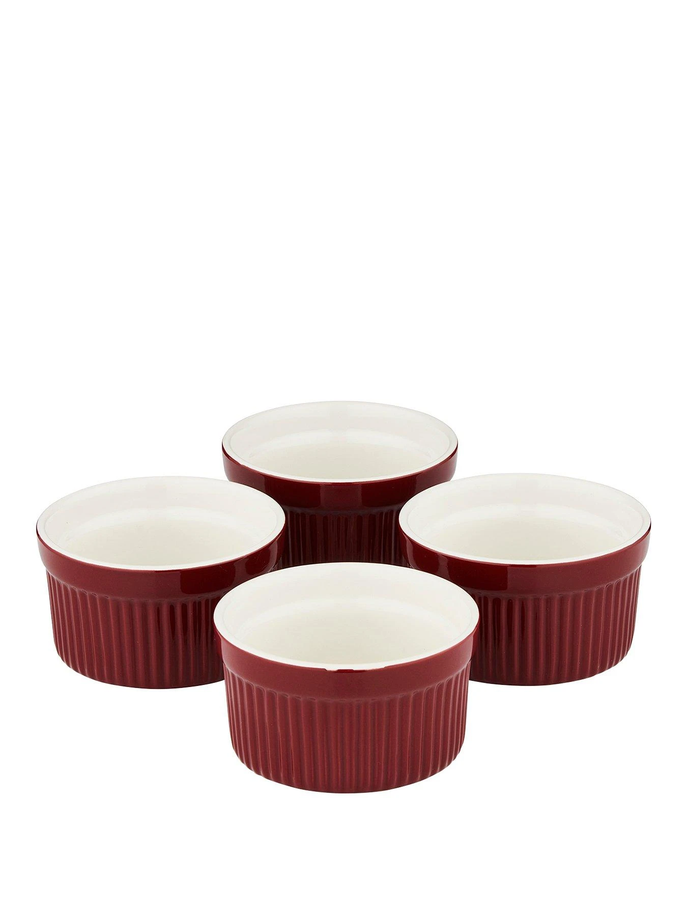 Tower Barbary & Oak By Tower Set Of 4 Ramekins Stoneware - Bordeaux Red 3 Tower Barbary & Oak By Tower Set Of 4 Ramekins Stoneware - Bordeaux Red