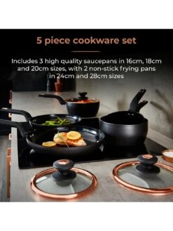 Tower Cavaletto 5-Piece Pan Set – Black -Oleu Furniture Shop V9ZK7 SQ3 0000000004 BLACK SLd1