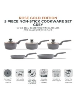 Tower Cavaletto 5-Piece Pan Set – Grey -Oleu Furniture Shop V9ZK8 SQ2 0000000005 GREY SLd