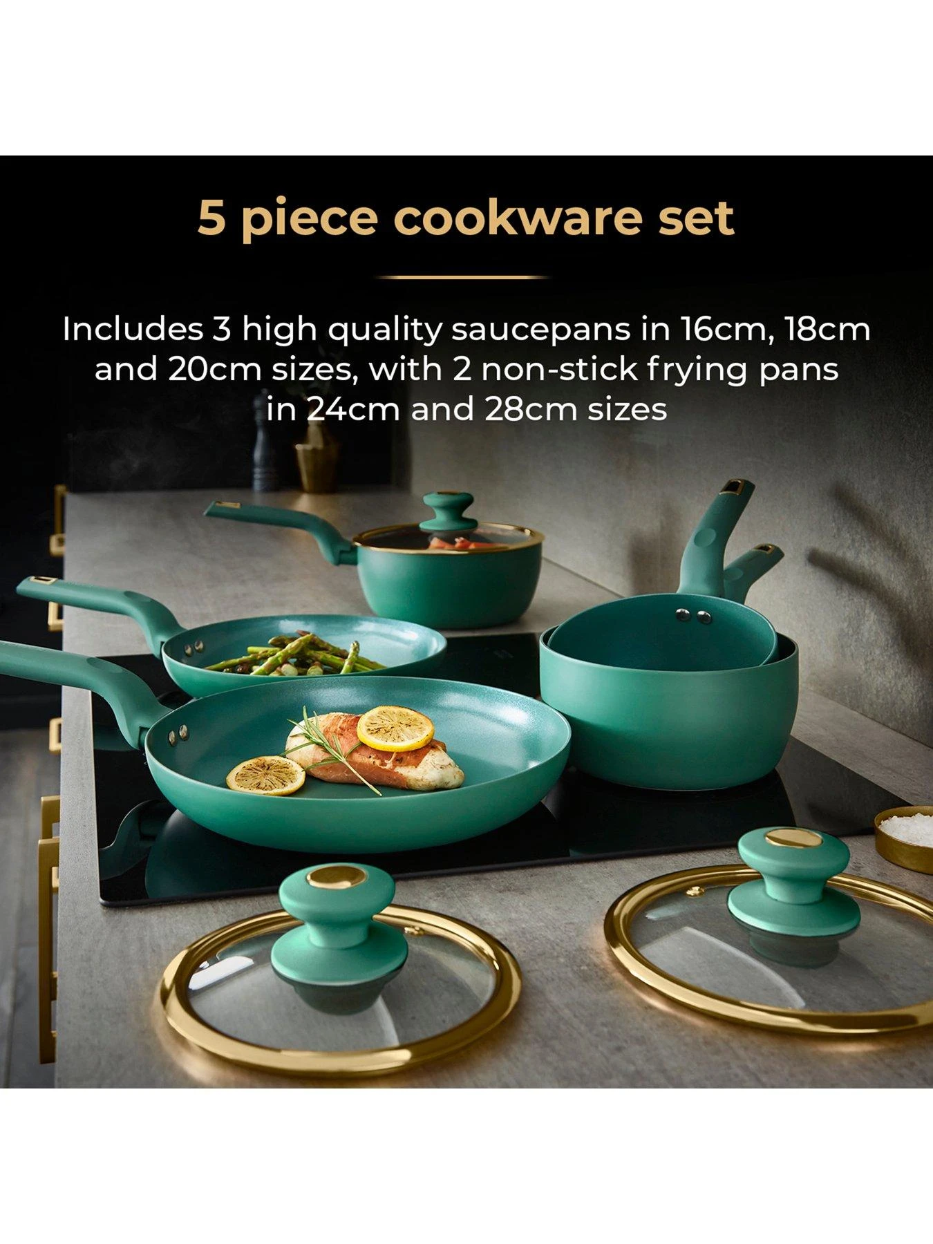 Tower Cavaletto 5-Piece Pan Set – Jade 5 Tower Cavaletto 5-Piece Pan Set – Jade - Image 3
