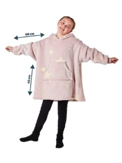 Silentnight Snugsie Glow In The Dark Kids Oversized Hoodie - Pink -Oleu Furniture Shop VA4VE SQ6 0000000591 BLUSH SLd4