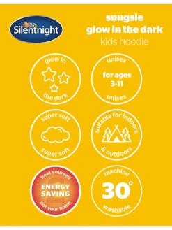 Silentnight Snugsie Glow In The Dark Kids Oversized Hoodie - Pink -Oleu Furniture Shop VA4VE SQ7 0000000591 BLUSH SLd5