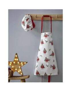 Catherine Lansfield Christmas Robins Kids Apron & Hat