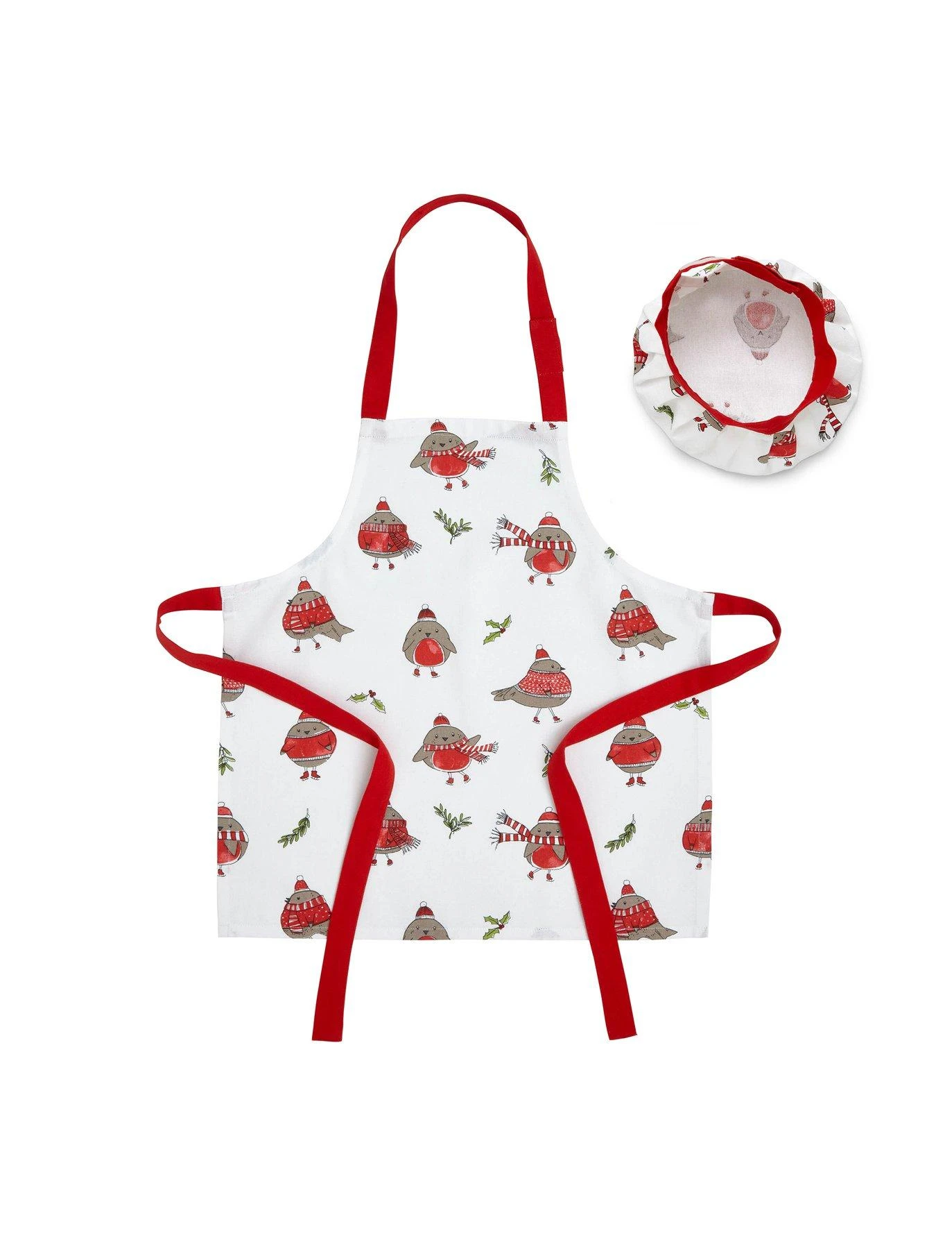 Catherine Lansfield Christmas Robins Kids Apron & Hat 4 Catherine Lansfield Christmas Robins Kids Apron & Hat - Image 2