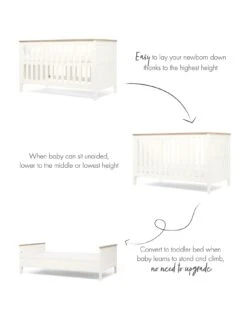Mamas & Papas Wedmore 3 Piece Cotbed Range - White/ Natural -Oleu Furniture Shop VAVPN SQ3 0000000003 NATURAL SLa