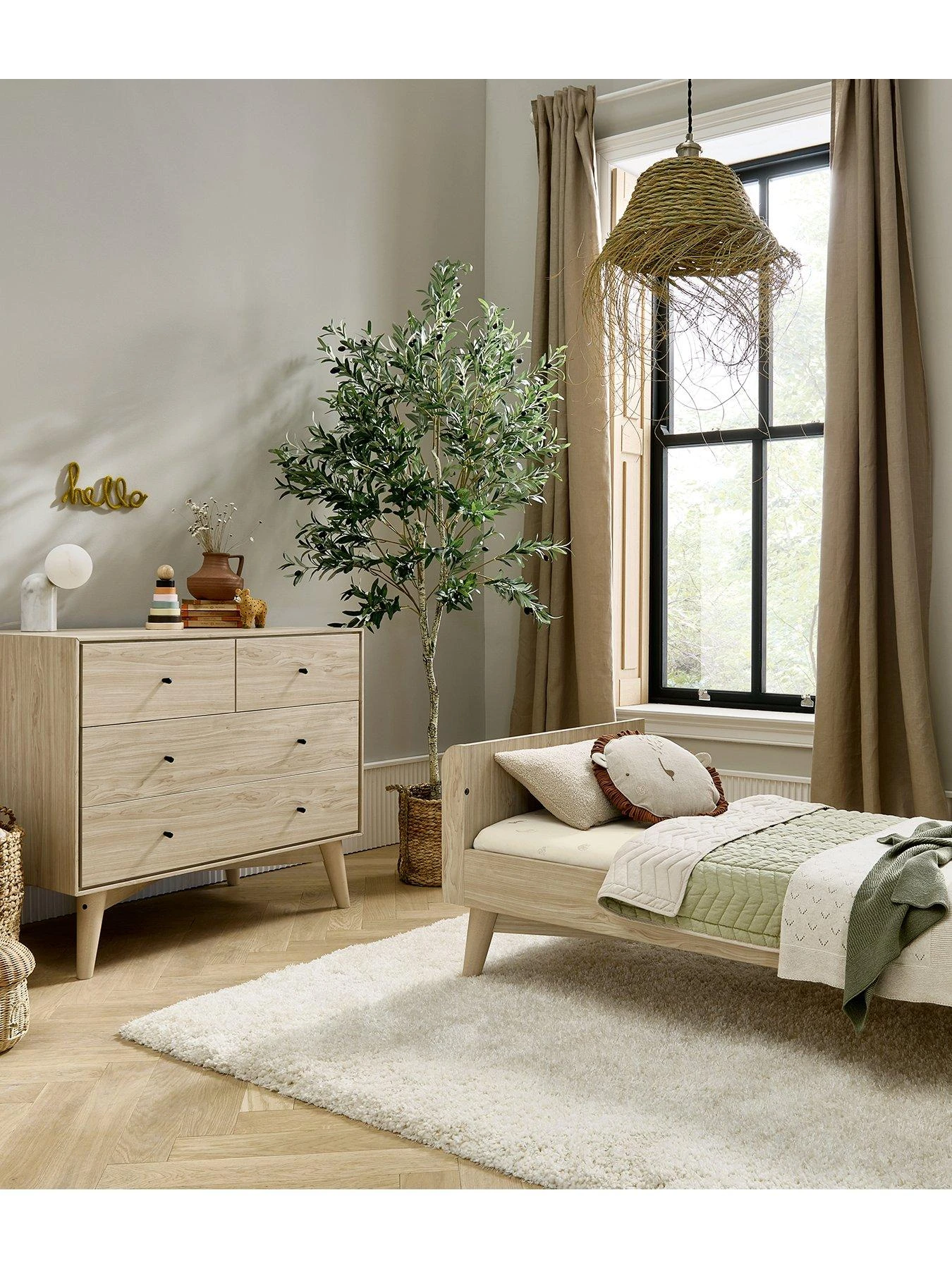 Mamas & Papas Coxley 2 Piece Cotbed Set - Natural/Olive Green 7 Mamas & Papas Coxley 2 Piece Cotbed Set - Natural/Olive Green - Image 5