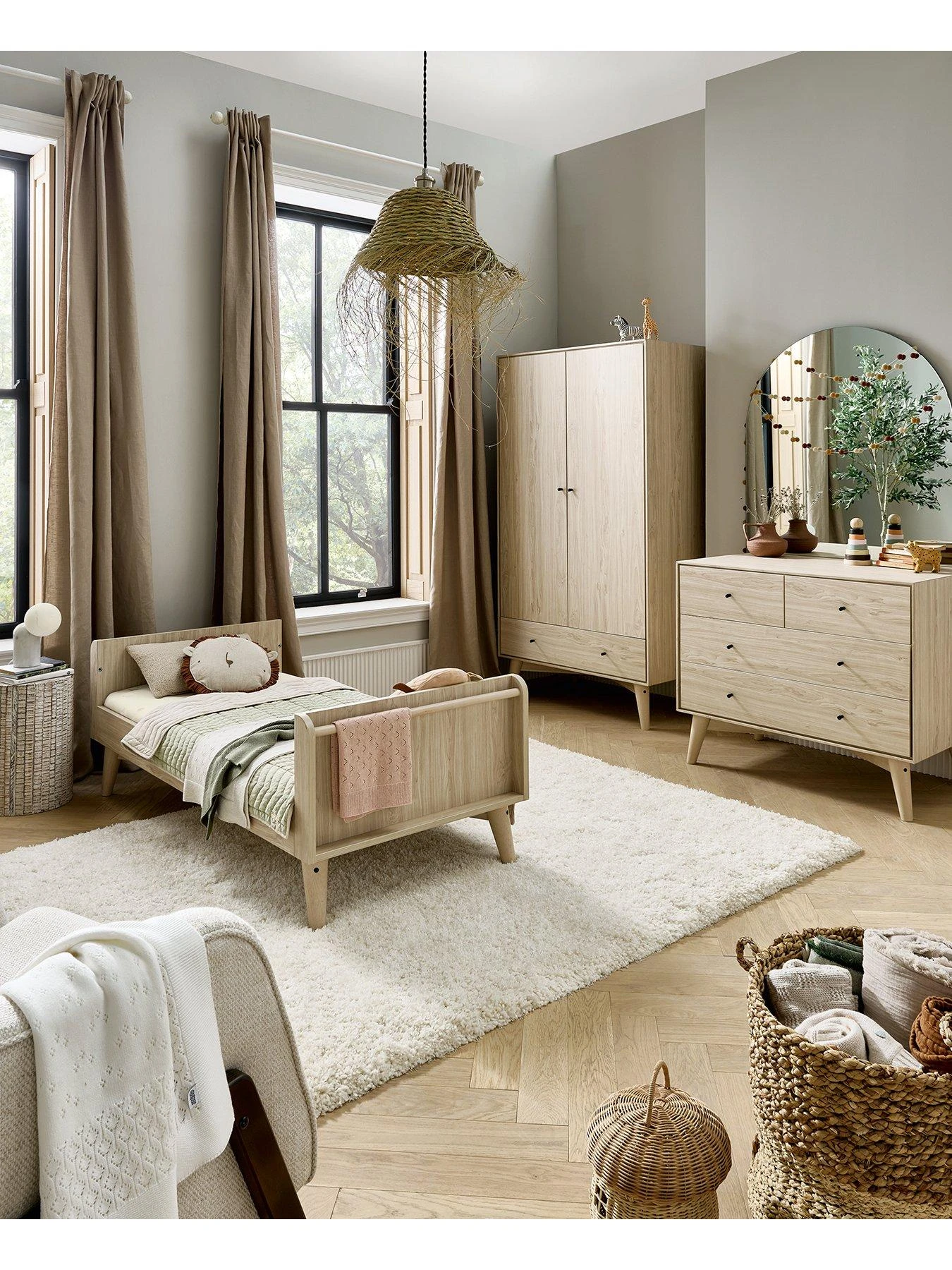 Mamas & Papas Coxley 3 Piece Cotbed Range - Natural/Olive Green 8 Mamas & Papas Coxley 3 Piece Cotbed Range - Natural/Olive Green - Image 7