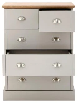 GFW Kendal 2 + 3 Drawer Chest - Grey -Oleu Furniture Shop VB157 SQ4 0000000005 GREY SLd
