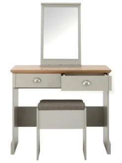 GFW Kendal Dressing Table, Stool And Mirror Set -Oleu Furniture Shop VB158 SQ4 0000000005 GREY SLd