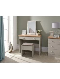 GFW Kendal Dressing Table, Stool And Mirror Set -Oleu Furniture Shop VB158 SQ6 0000000005 GREY SLd2