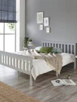 Everyday Clayton Wooden Bed Frame With Mattress Options (Buy & SAVE!) - Grey