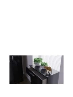 SWIFT Montreal Gloss 3 piece Ready Assembled Package – 2 Door Wardrobe, 3 Drawer Chest And 1 Drawer Bedside Table - Black -Oleu Furniture Shop VBTTB SQ3 0000000004 BLACK SLa