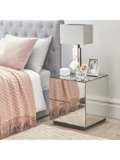 Valour Ready Assembled Mirrored 2 Drawer Bedside Chest