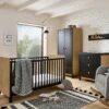 CuddleCo Rafi 3 Piece Nursery Furniture Set - Oak And Black