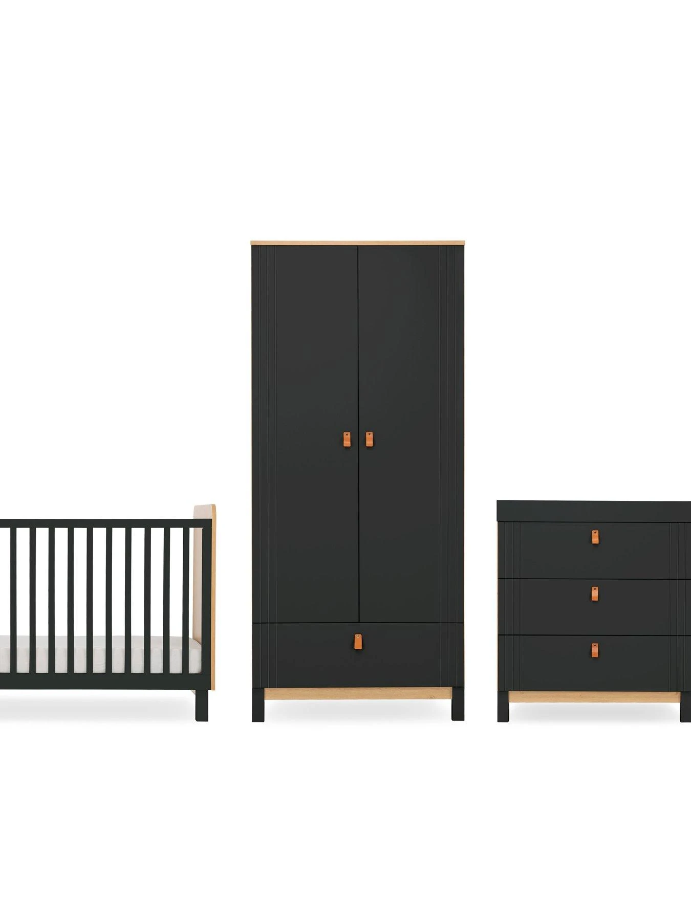 CuddleCo Rafi 3 Piece Nursery Furniture Set - Oak And Black 9 CuddleCo Rafi 3 Piece Nursery Furniture Set - Oak And Black - Image 7