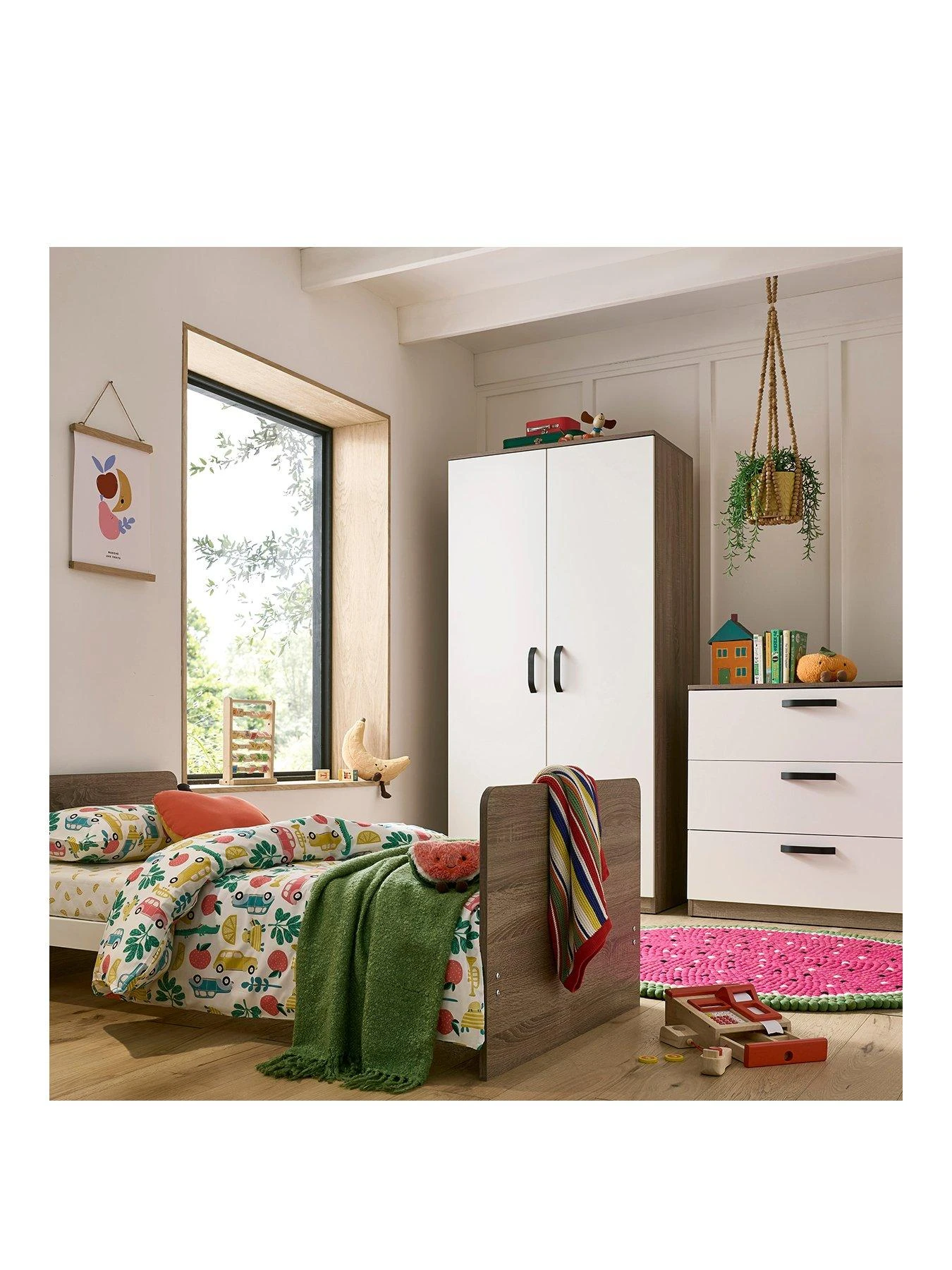 CuddleCo Enzo 3-Piece Nursery Furniture Set - Oak And White 4 CuddleCo Enzo 3-Piece Nursery Furniture Set - Oak And White - Image 2