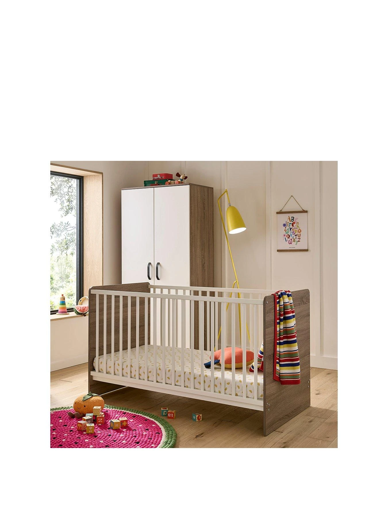 CuddleCo Enzo 3-Piece Nursery Furniture Set - Oak And White 5 CuddleCo Enzo 3-Piece Nursery Furniture Set - Oak And White - Image 3