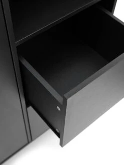 Very Home Hava 2 Door, 2 Drawer Wardrobe With Open Shelves -Oleu Furniture Shop VE1TM SQ5 0000000004 BLACK SLd1