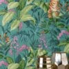 Crown Rajah Wallpaper In Teal 2 Crown Rajah Wallpaper In Teal -Oleu Furniture Shop VFJQ8 SQ1 0000000082 TEAL SLf