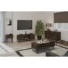One Call Mustique TV Unit - Fits Up To 65 Inch TV - Oak Effect -Oleu Furniture Shop VFRG6 SQ1 0000000558 DARK OAK RSr