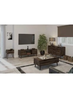 One Call Mustique TV Unit - Fits Up To 65 Inch TV - Oak Effect