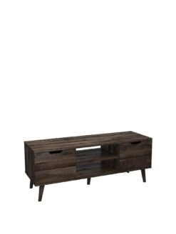 One Call Mustique TV Unit - Fits Up To 65 Inch TV - Oak Effect -Oleu Furniture Shop VFRG6 SQ3 0000000558 DARK OAK SLa