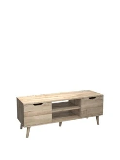 One Call Mustique TV Unit - Fits up To 65 Inch TV - Oak -Oleu Furniture Shop VFRGN SQ3 0000000006 OAK SLa