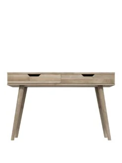 One Call Mustique Ready Assembled 2 Drawer Office Desk - Oak