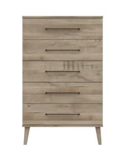 One Call Tuscany Ready Assembled 5 Drawer Chest -Oleu Furniture Shop VFRGT SQ3 0000000006 OAK SLa