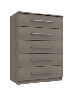One Call Reagon Ready Assembled 5 Drawer Chest -Oleu Furniture Shop VFRJH SQ3 0000000006 OAK SLa