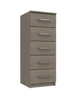 One Call Reagon Ready Assembled 5 Drawer Tall Boy -Oleu Furniture Shop VFRJI SQ3 0000000006 OAK SLa