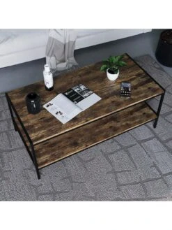 Vida Designs Brooklyn Coffee Table - Dark Oak -Oleu Furniture Shop VGOS8 SQ4 0000000558 DARK OAK SLd