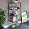 Vida Designs Brooklyn 5 Tier Bookcase - Dark Oak -Oleu Furniture Shop VGOSC SQ1 0000000558 DARK OAK RSr