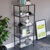 Vida Designs Brooklyn 5 Tier Bookcase - Grey Oak -Oleu Furniture Shop VGOSH SQ1 0000006131 GREY OAK RSr