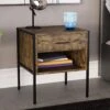 Vida Designs Brooklyn 1 Drawer Bedside Chest - Dark Oak 1 Vida Designs Brooklyn 1 Drawer Bedside Chest - Dark Oak -Oleu Furniture Shop VGOSI SQ1 0000000558 DARK OAK RSr