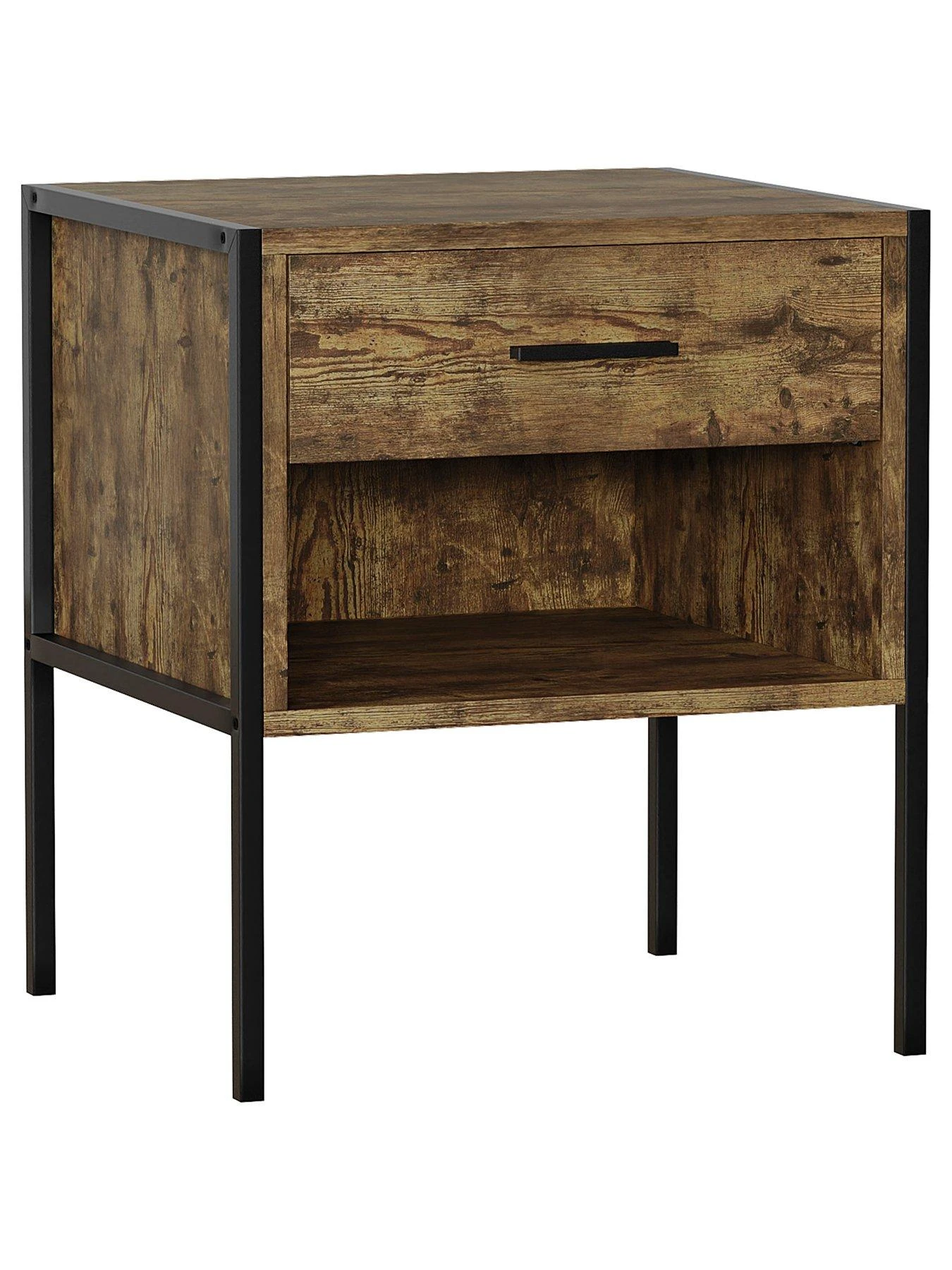 Vida Designs Brooklyn 1 Drawer Bedside Chest - Dark Oak 8 Vida Designs Brooklyn 1 Drawer Bedside Chest - Dark Oak - Image 6