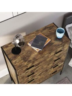 Vida Designs Brooklyn 4 Drawer Chest - Dark Oak 13 Vida Designs Brooklyn 4 Drawer Chest - Dark Oak -Oleu Furniture Shop VGOSK SQ5 0000000558 DARK OAK SLd1