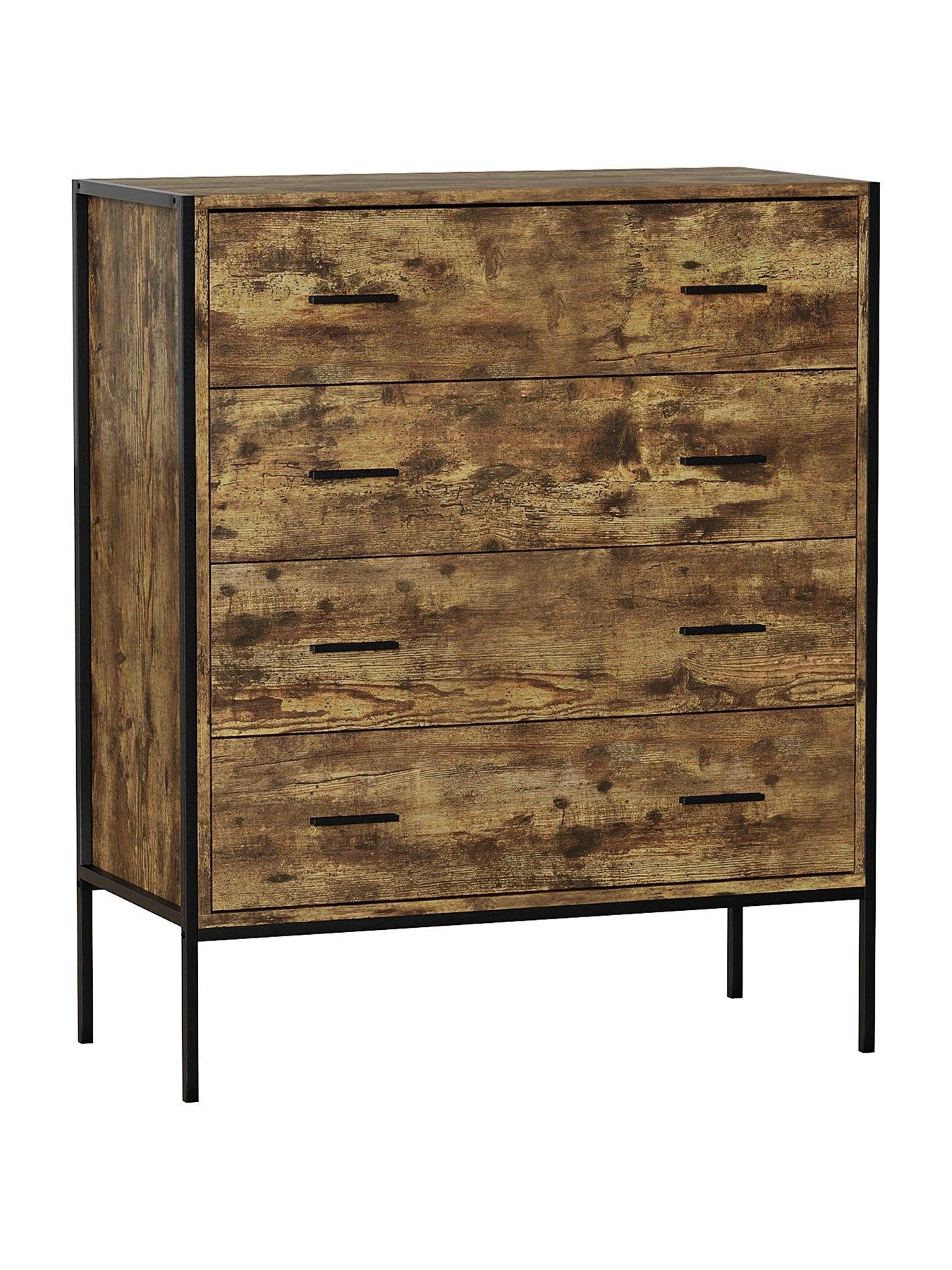 Vida Designs Brooklyn 4 Drawer Chest - Dark Oak 8 Vida Designs Brooklyn 4 Drawer Chest - Dark Oak - Image 6
