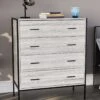 Vida Designs Brooklyn 4 Drawer Chest - Grey Oak