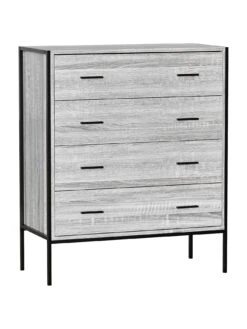 Vida Designs Brooklyn 4 Drawer Chest - Grey Oak -Oleu Furniture Shop VGOSL SQ6 0000006131 GREY OAK SLd2