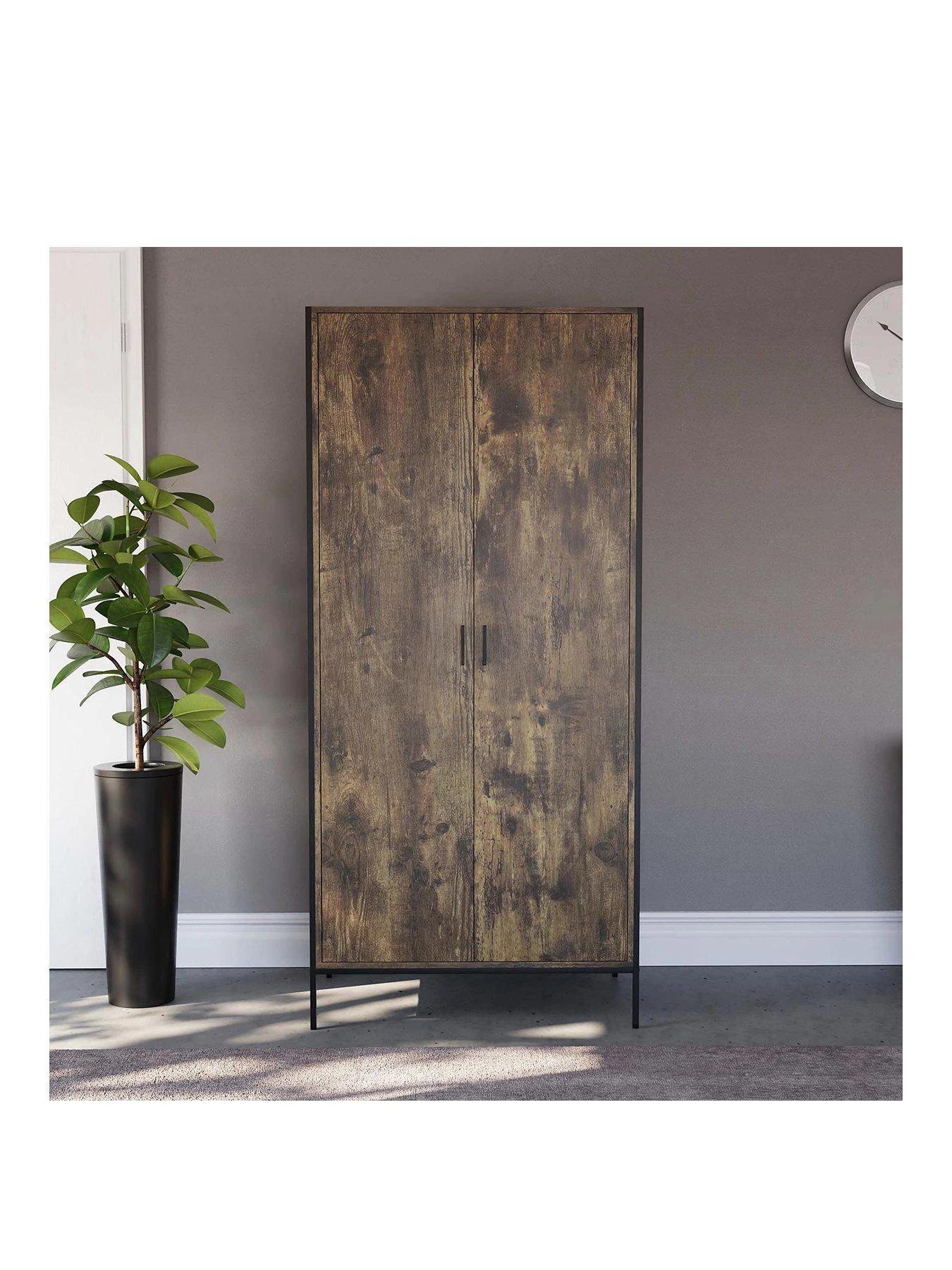Vida Designs Brooklyn 2 Door Wardrobe - Dark Oak 5 Vida Designs Brooklyn 2 Door Wardrobe - Dark Oak - Image 3