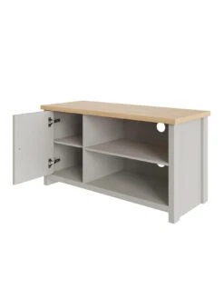 GFW Lancaster 1 Door Small TV Cabinet - Fits Up To 43 Inch TV - Grey/Veneers -Oleu Furniture Shop VGX68 SQ4 0000000005 GREY SLd